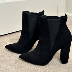 Black heeled booties